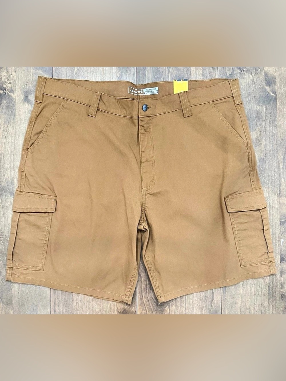 Carhartt Rugged Flex Relaxed Fit Canvas Cargo Work Shorts Brown 42x9 106984 NWT
